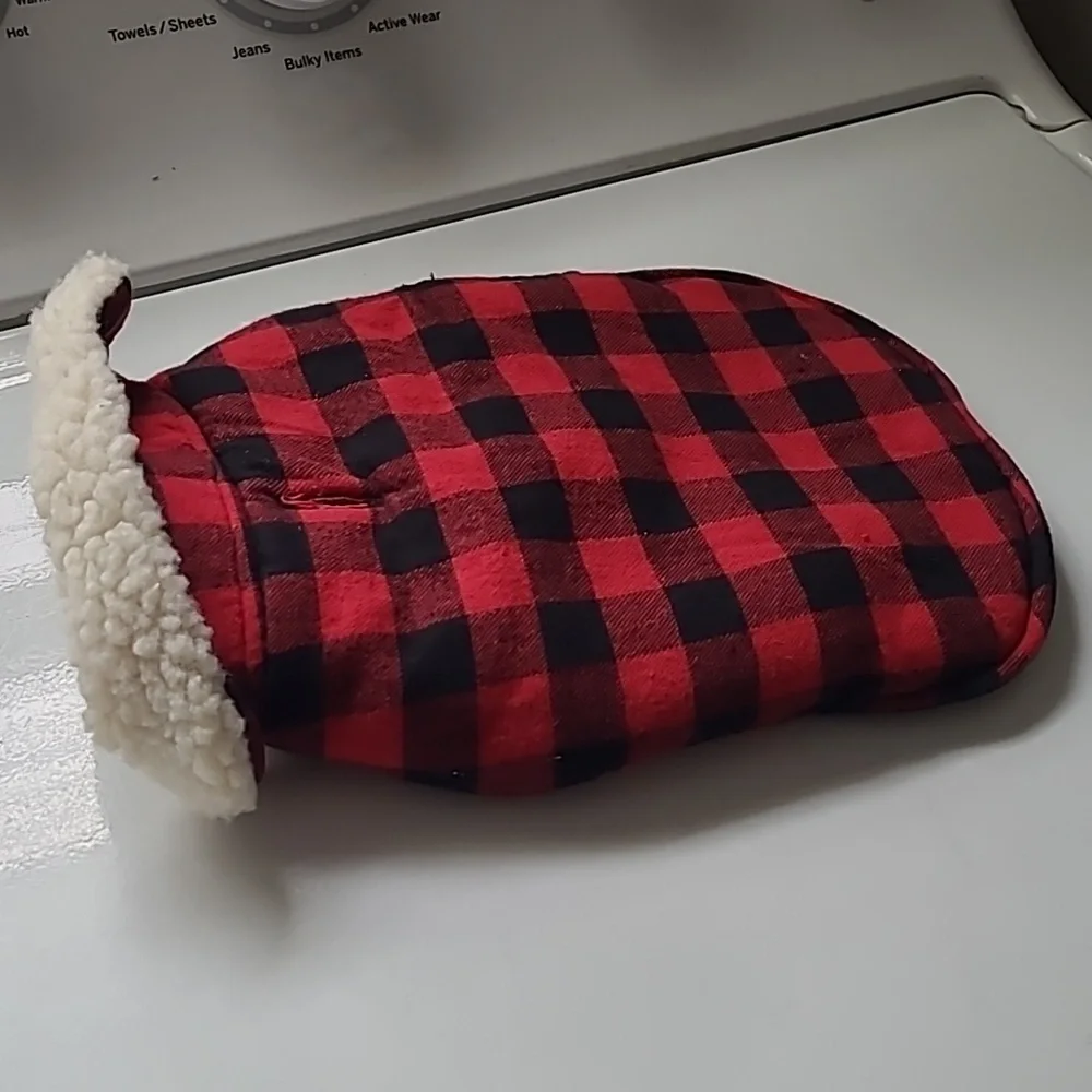 Wag&Bone Dog Jacket Buffalo Check Red Black Shearling Size Small